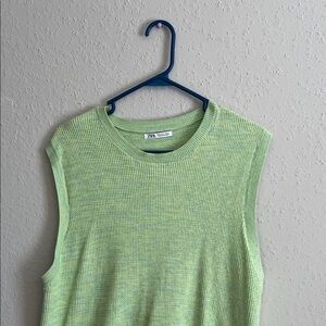 Zara Sleeveless Ribbed Tank in Mint Green